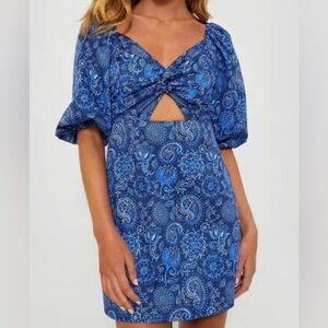 Tuckernuck Blue Paisley Mini Dress